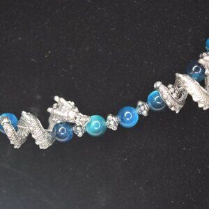 Natural Agate Dragon Necklace Designer Handmade NWT